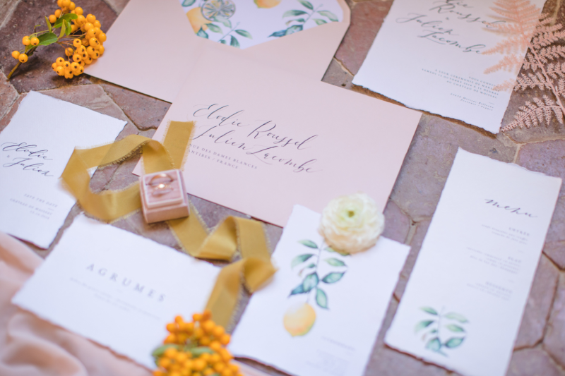 Papeterie et cadeaux invités pour un mariage élégant