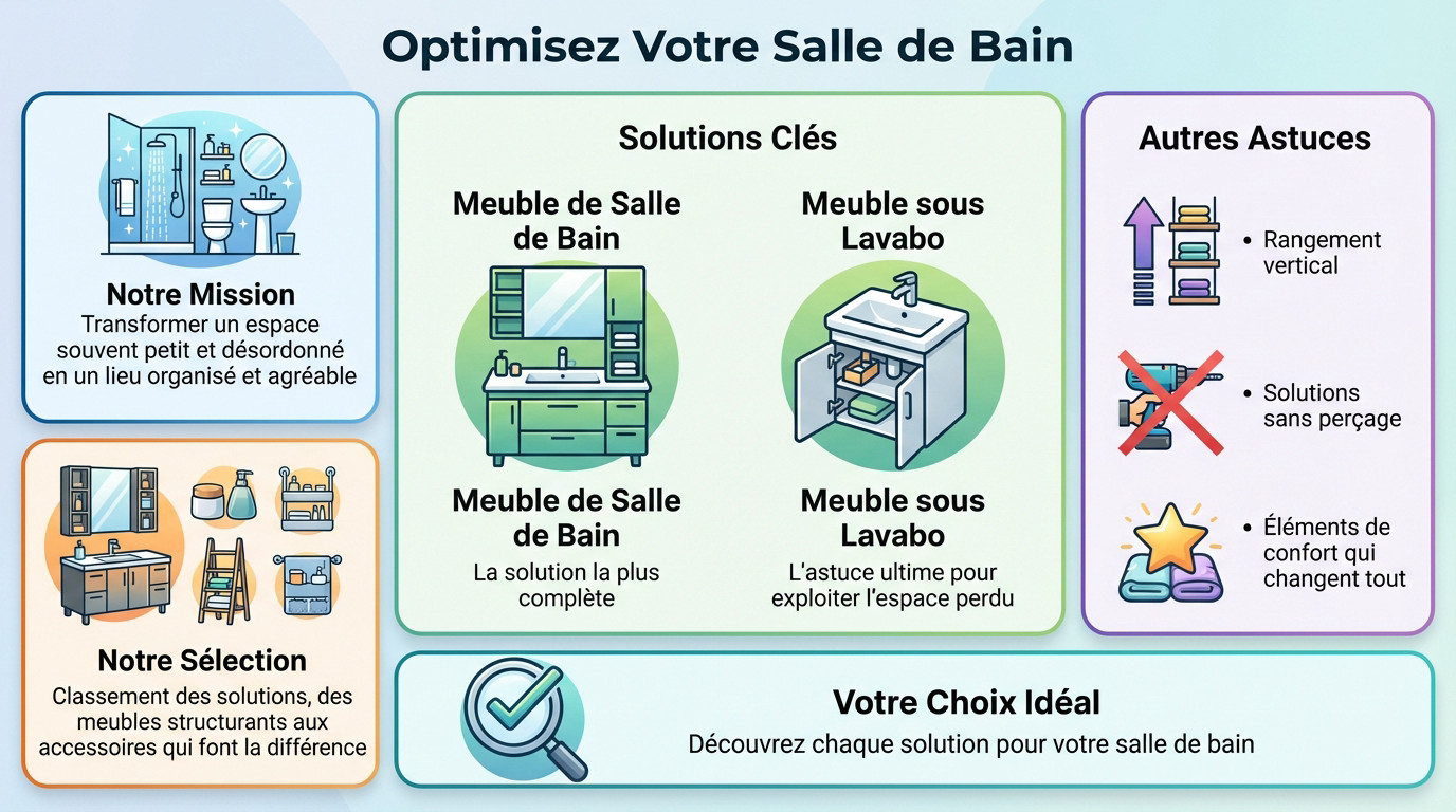 Salle de bain moderne et organisée avec des meubles de rangement pratiques en bois et blanc
